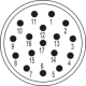  Вставки  М23   сигнальные 17-Полюсный вывод против часовой стрелки  7.002.9171.04